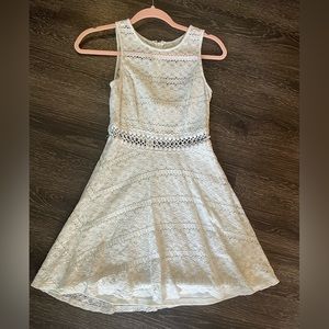 As U Wish white lace dress - waist cutout detail - size small